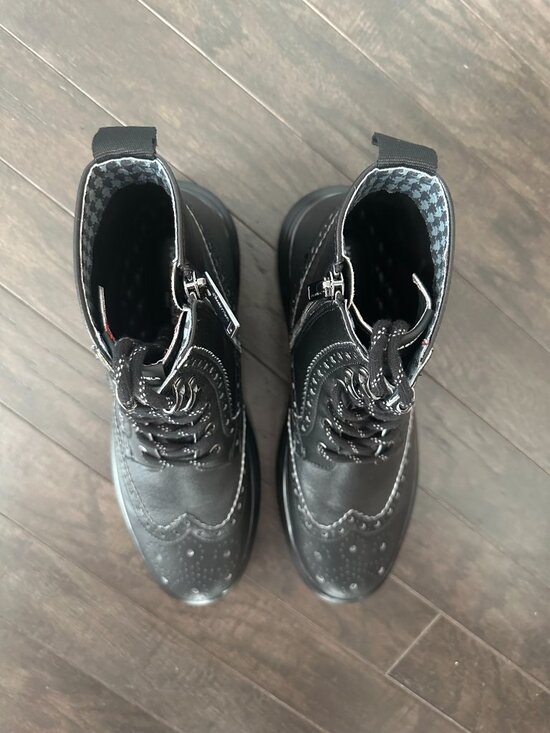 Karl Lagerfeld Paris LFS3008 Men\'s Black Leather Combat Boots Size 10.5 *NWT* main image 14